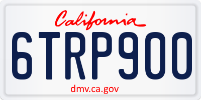 CA license plate 6TRP900