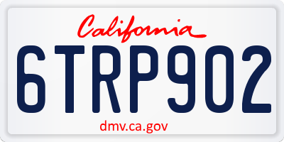 CA license plate 6TRP902