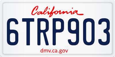 CA license plate 6TRP903