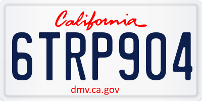 CA license plate 6TRP904