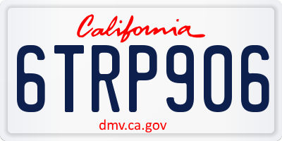 CA license plate 6TRP906