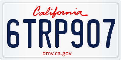 CA license plate 6TRP907