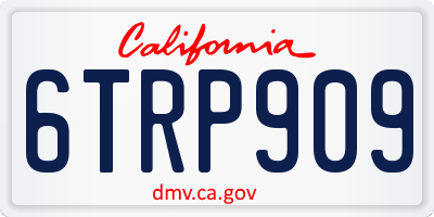 CA license plate 6TRP909