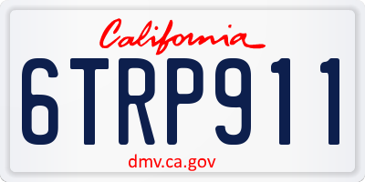 CA license plate 6TRP911