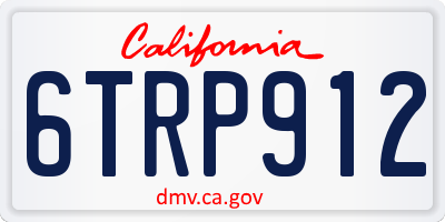 CA license plate 6TRP912