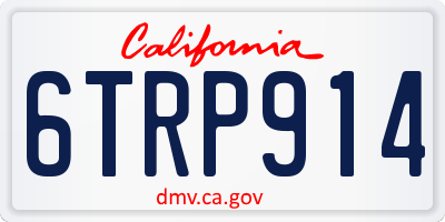 CA license plate 6TRP914