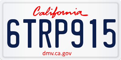 CA license plate 6TRP915