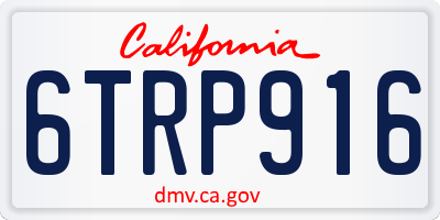 CA license plate 6TRP916