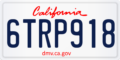 CA license plate 6TRP918