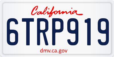 CA license plate 6TRP919