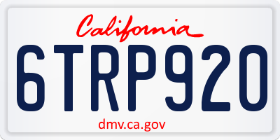 CA license plate 6TRP920