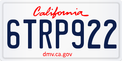 CA license plate 6TRP922