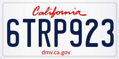 CA license plate 6TRP923