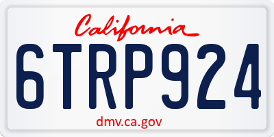 CA license plate 6TRP924