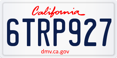 CA license plate 6TRP927