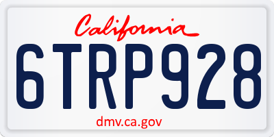 CA license plate 6TRP928