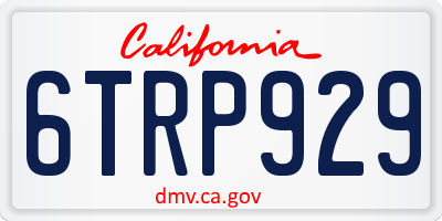 CA license plate 6TRP929