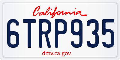 CA license plate 6TRP935