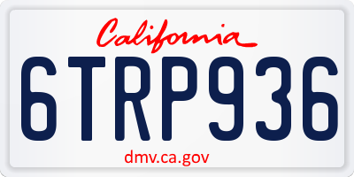 CA license plate 6TRP936