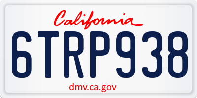 CA license plate 6TRP938