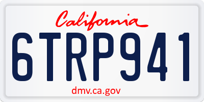 CA license plate 6TRP941
