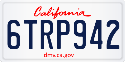 CA license plate 6TRP942