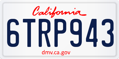 CA license plate 6TRP943