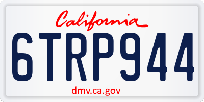 CA license plate 6TRP944