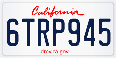 CA license plate 6TRP945