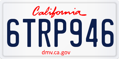 CA license plate 6TRP946