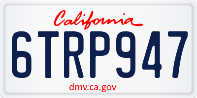 CA license plate 6TRP947