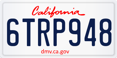 CA license plate 6TRP948