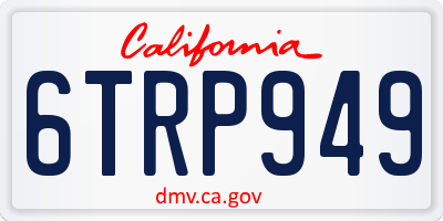 CA license plate 6TRP949