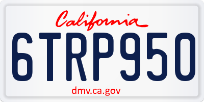 CA license plate 6TRP950