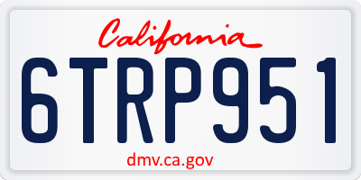 CA license plate 6TRP951