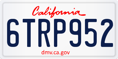 CA license plate 6TRP952