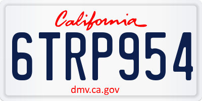 CA license plate 6TRP954