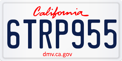 CA license plate 6TRP955