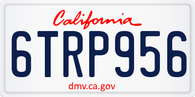 CA license plate 6TRP956