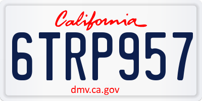 CA license plate 6TRP957
