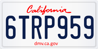 CA license plate 6TRP959