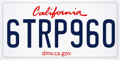 CA license plate 6TRP960