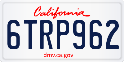 CA license plate 6TRP962