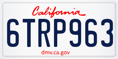 CA license plate 6TRP963