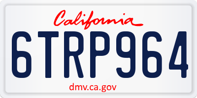 CA license plate 6TRP964