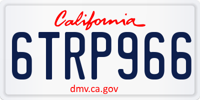CA license plate 6TRP966