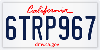 CA license plate 6TRP967