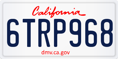 CA license plate 6TRP968