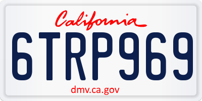 CA license plate 6TRP969