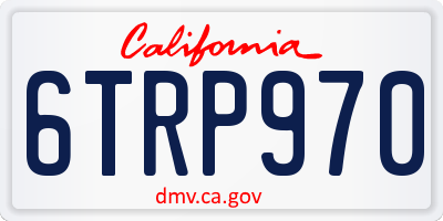 CA license plate 6TRP970